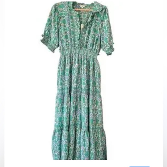 Max Studio Teal Floral Maxi Dress - Picture 3 of 6